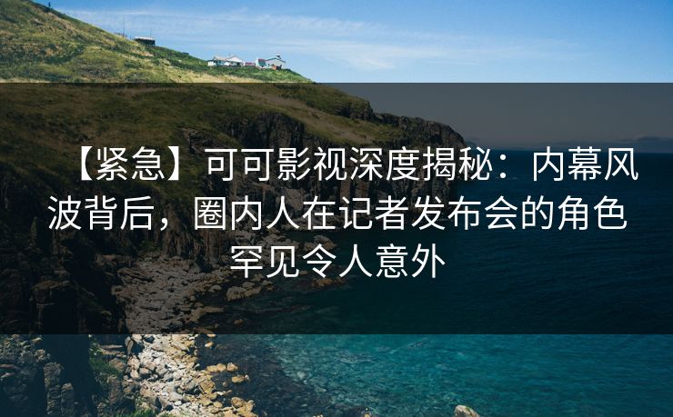 【紧急】可可影视深度揭秘：内幕风波背后，圈内人在记者发布会的角色罕见令人意外